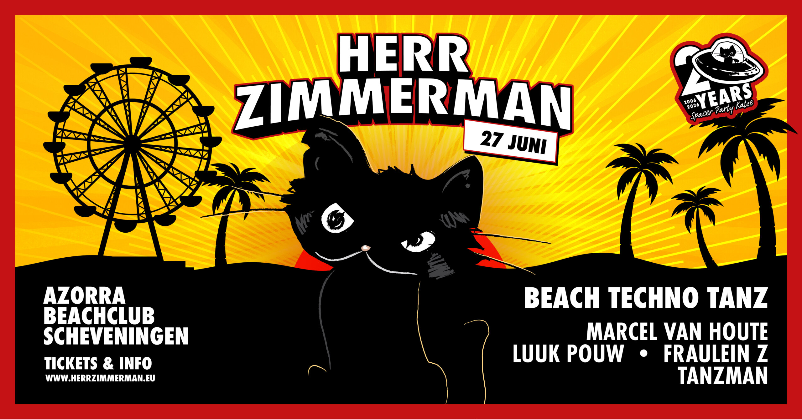 Herr Zimmerman Beach Party 27 juni Liggend
